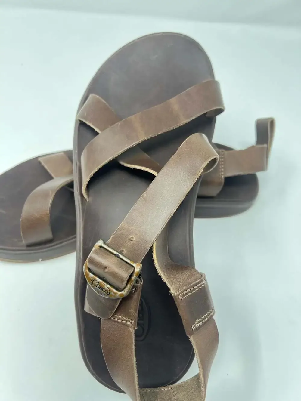 Chaco Men's Wayfarer Sandal, Brown Leather, Size 8